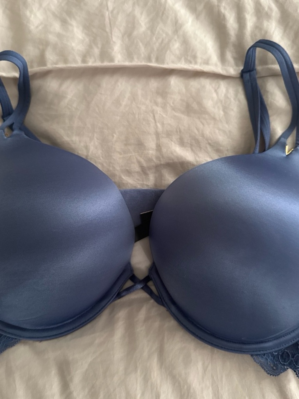 Victoria's Secret Satin Push-Up Bra in Periwinkle Blue - Picture 1 of 6